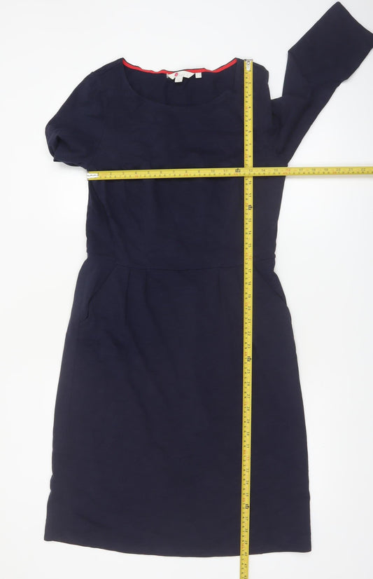 Boden Women's Blue Cotton Shift Dress Size 12 Knee Length