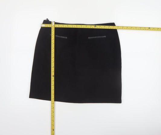 Marks and Spencer Womens Black Size 12 Straight Skirt
