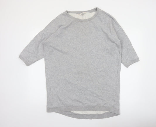 Additional front view of French Connection Women Grey Cotton Pullover Sweatshirt, size 12