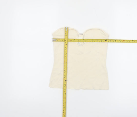 H&M Women Ivory Strapless Camisole Top Size S