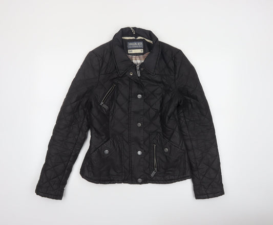 SoulCal & Co Women's Black Quilted Cotton Jacket Size 10