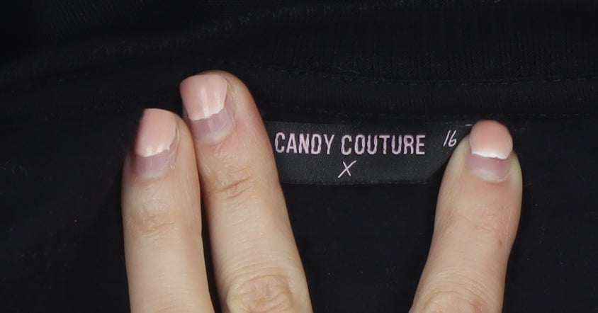 Candy Couture Girls Black NYC T-Shirt Dress Age 13 Long Sleeve Casual