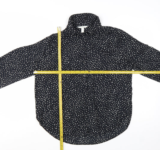 H&M Women's Black Polka Dot Button-Up Blouse Size S