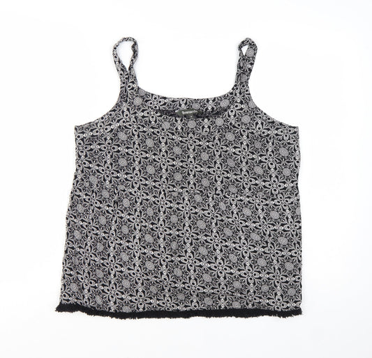 Bonmarché Womens Black Geometric Camisole Tank Top Size 14