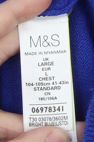 Marks and Spencer Women’s Blue Cashmere Crew Neck Jumper L