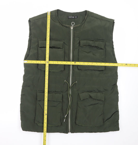 Nasty Gal Women Green Size 12 Padded Utility Waistcoat