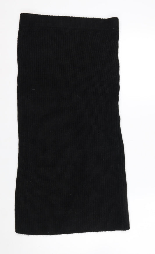 ASOS Women Black Size 10 Knit Pencil Skirt Stretch Winter