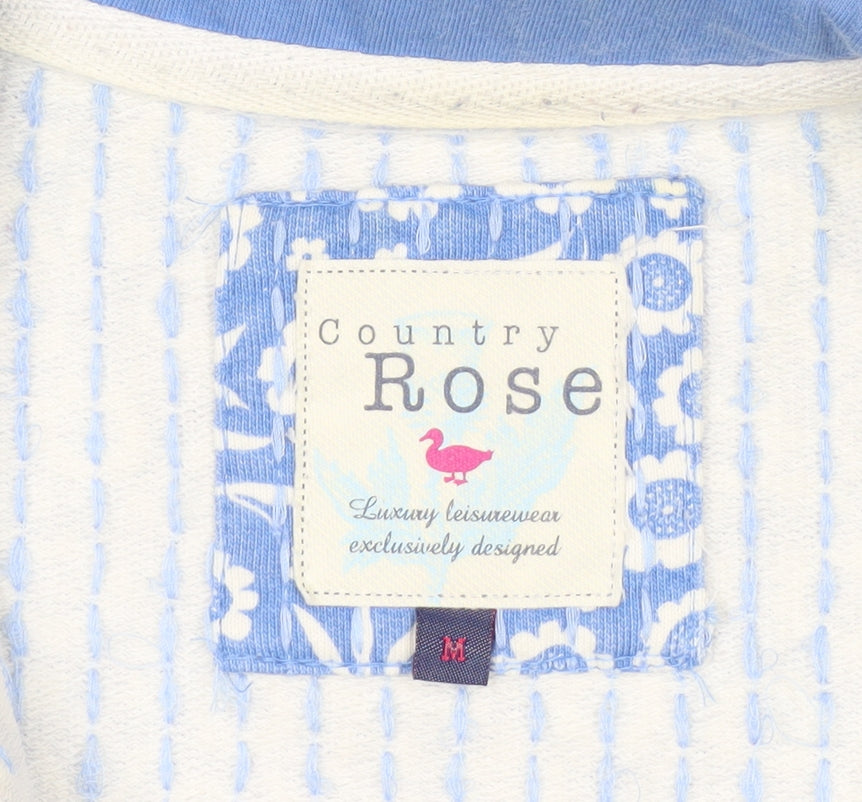 Additional view of Country Rose Women Blue Floral Quilted Zip Jacket M