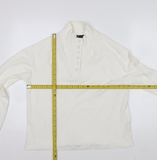 ASOS DESIGN Women's Ivory Mock Neck Button-Up Top Size S