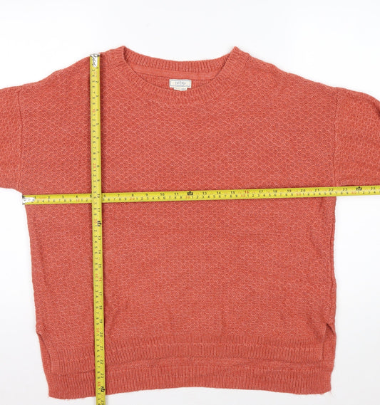 Fat Face Women's Orange Knit Crew Neck Pullover Jumper Size 14