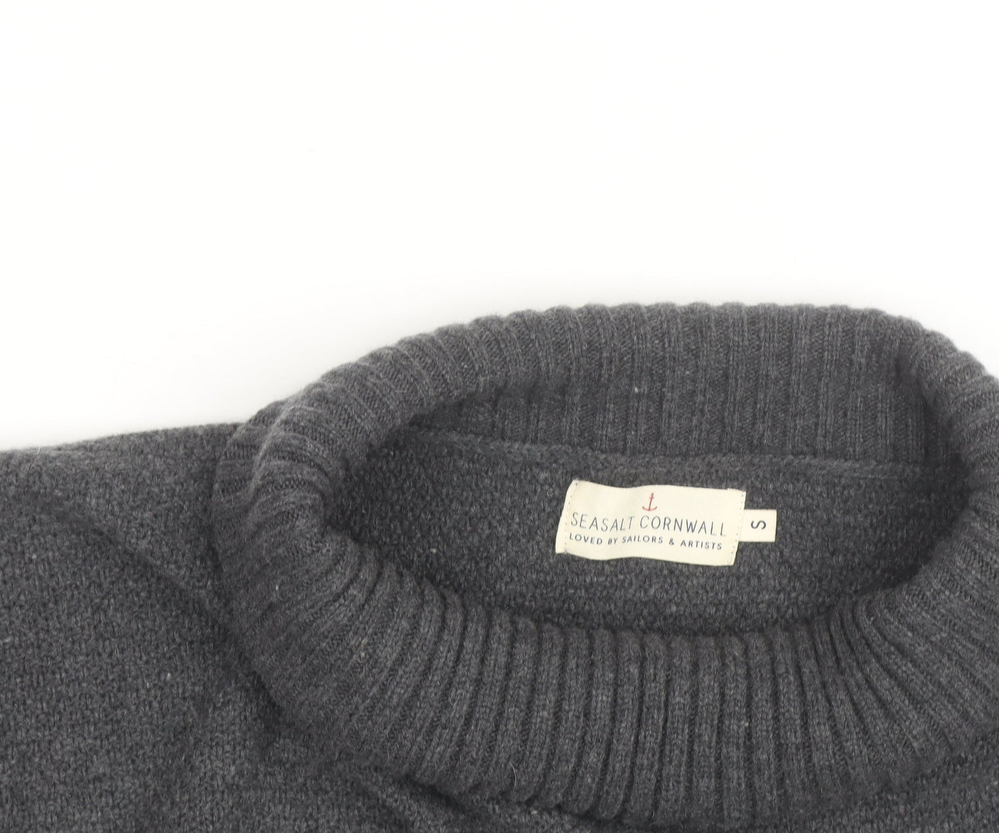 Seasalt Cornwall Women’s Grey Wool Roll Neck Cape Jumper Size S