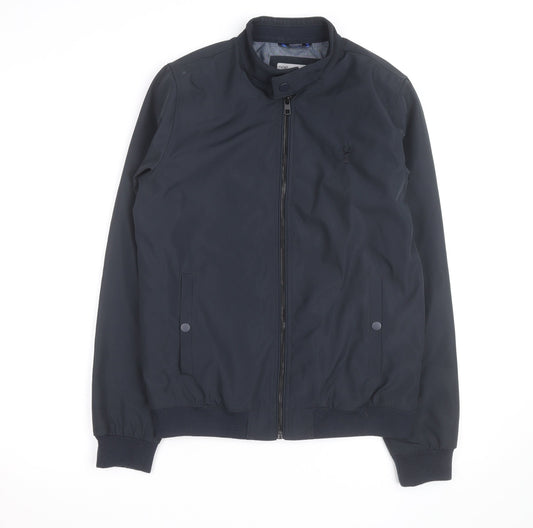 Additional front view of Next Teens Blue Polyester Bomber Jacket S Casual Zip Up