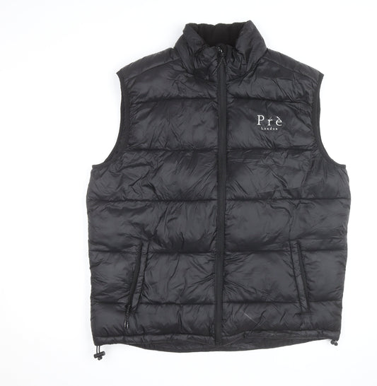 Prè London Men's Black Puffer Gilet Waistcoat Size M