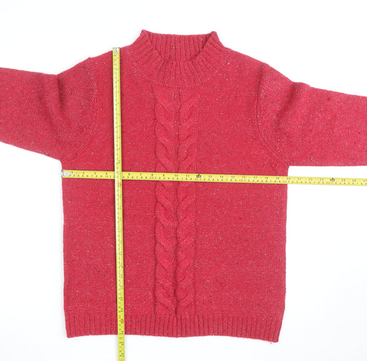 Cotton Traders Women's Cerise Cable-Knit Jumper Size 14