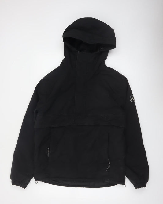 Pull&Bear Men’s Black S Anorak Hooded Jacket Windproof Casual
