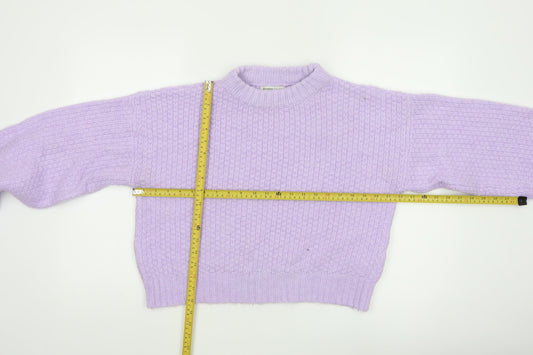 Stradivarius Women’s Purple Chunky Knit Mock Neck Jumper Size 12