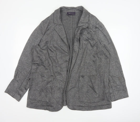 Marks and Spencer Womens Grey Check Blazer Jacket Size 18 Regular Fit