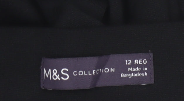 Marks and Spencer Women’s Black Straight Leg Stretch Trousers Size 12