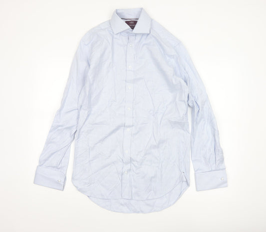 Marks & Spencer Men's Blue Regular Fit Luxury Cotton Dress Shirt 14.5”