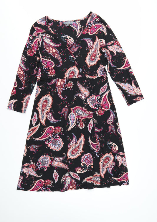 Additional front view of Principles Women’s Multicoloured Paisley Knee Length A-Line Dress, size UK 14