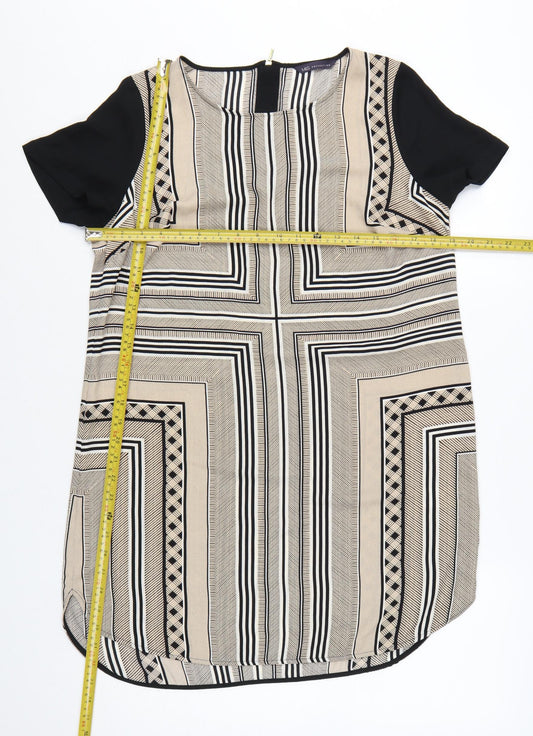 Marks and Spencer Women Beige Geometric Shift Dress Size 12