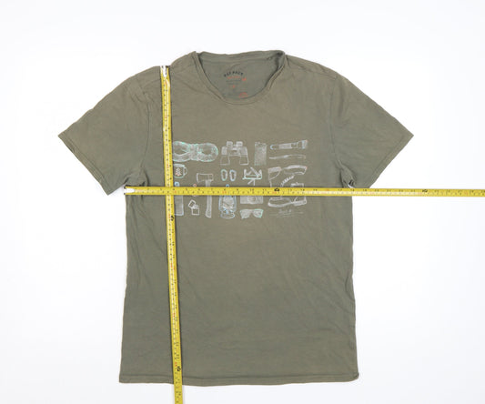Fat Face Men's Green Graphic Print Cotton T-Shirt Size S