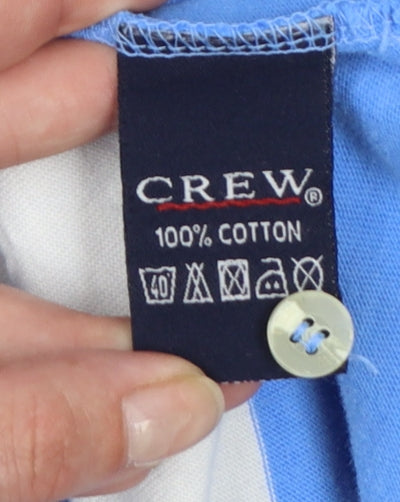 Additional view of Crew Clothing Men's Blue White Striped Cotton Polo Shirt M