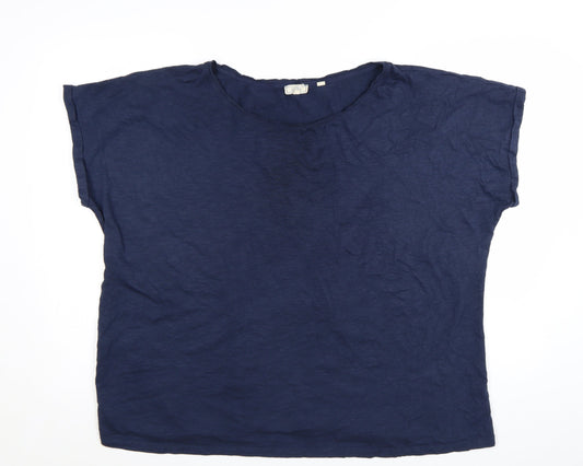 Fat Face Womens Navy Blue Cotton Modal Basic T-Shirt UK 22