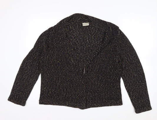 Minuet Women’s Black Chunky-Knit Cardigan Size 16