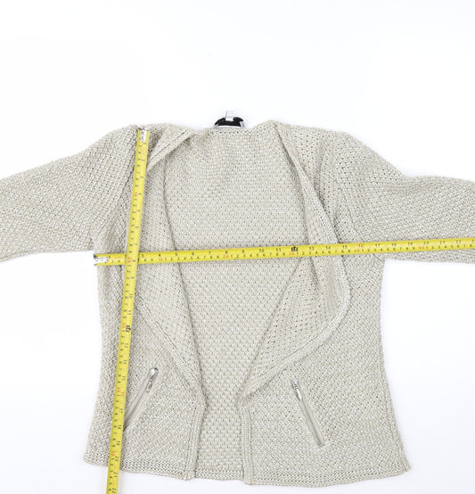 Marks and Spencer Per Una Women Beige Size 10 Chunky Knit Cardigan