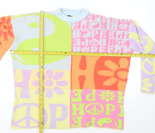 Urban Outfitters Women's Multicoloured Peace & Love Knit Jumper M