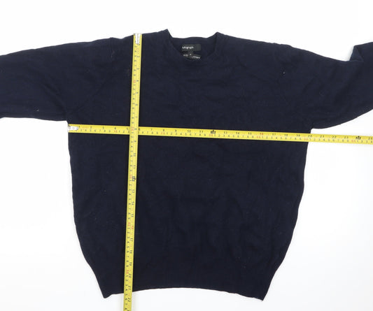Marks and Spencer Women's Blue Wool Crew Neck Jumper M