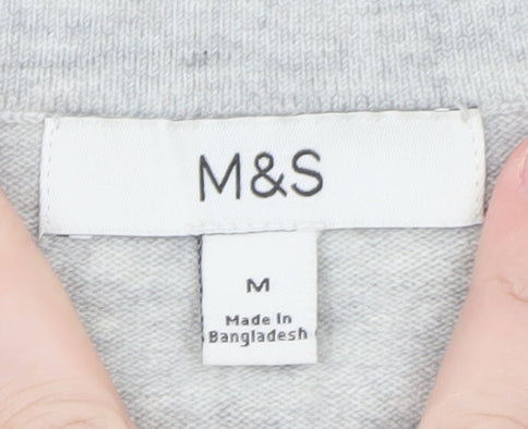 Marks and Spencer Women Grey Cardigan Medium Short Sleeve Knit