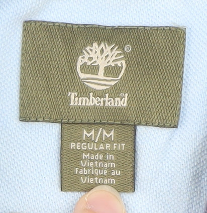 Timberland Men's Blue Striped Regular Fit Cotton Polo Shirt M