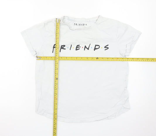Friends Women's White Size 8 Basic Crew Neck Short Sleeve T-Shirt