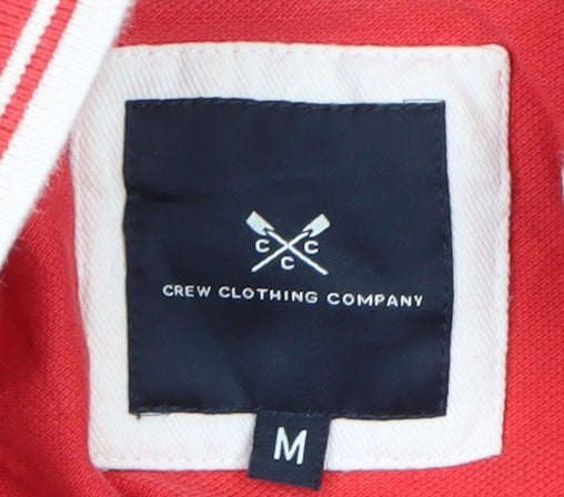 Brand and care label for Crew Clothing Men's Red Short Sleeve Cotton Polo Shirt M
