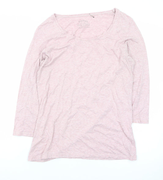 FatFace Women's Pink 3/4 Sleeve Cotton Jersey T-Shirt Size 12