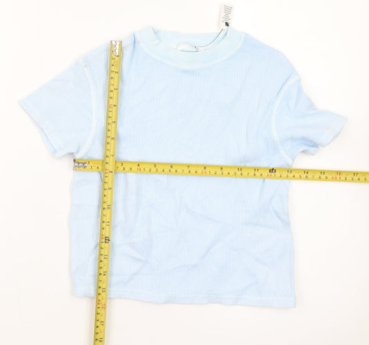 Marks and Spencer Boys Blue Cotton Short Sleeve T-Shirt - 2 Years