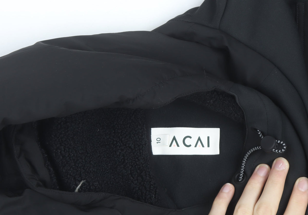 Additional view of ACAI unisex black pull over high neck fleece lined hoodie m