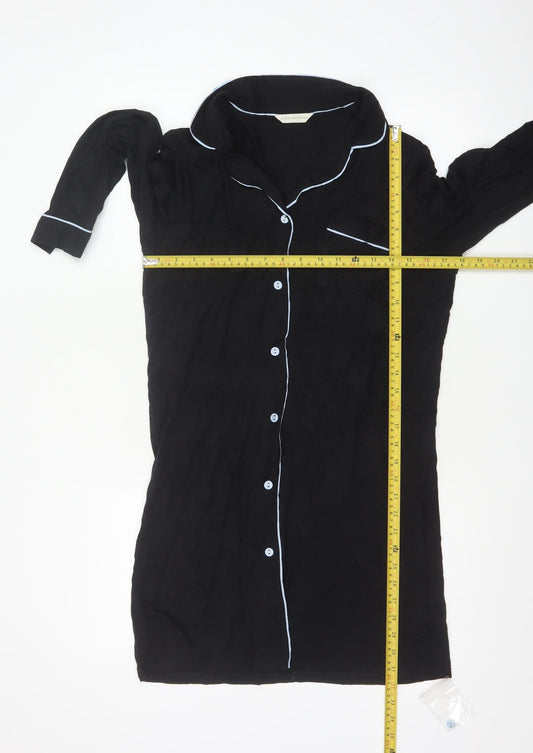 Cyberjammies Womens Black Long Sleeve Modal Nightshirt UK 10