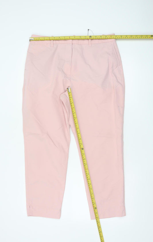 Marks and Spencer Women’s Pink Chino Trousers Size 14 Short Cotton Blend