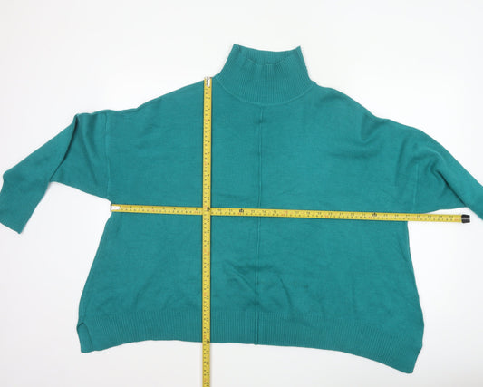 French Connection Women’s Green Roll Neck Relaxed Jumper Size L