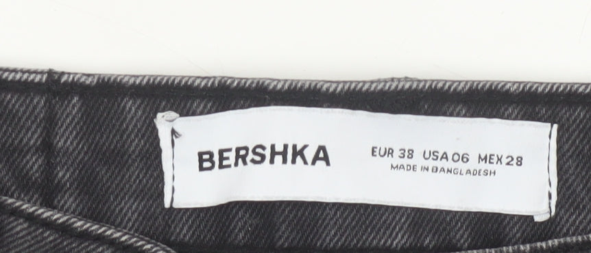 Bershka Women’s Black Cotton Cargo Mini Skirt Size 10