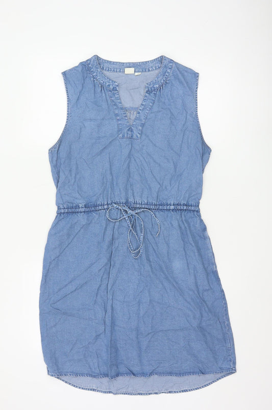 Gap Women’s Blue Chambray Sleeveless Knee Length Shirt Dress M
