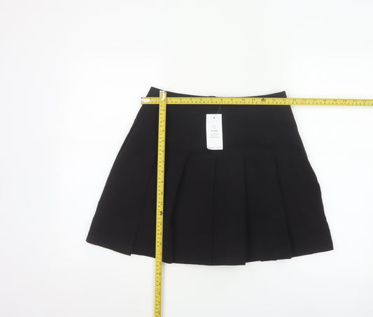 New Look Women's Black Pleated Short Skirt Size 10