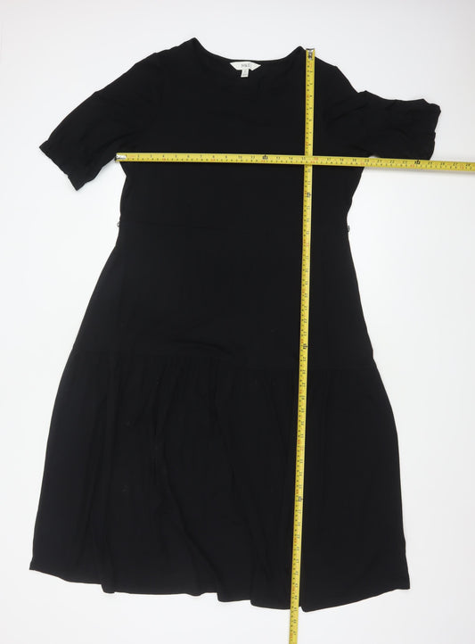 Marks and Spencer Women Black Size 16 Shift Jersey Dress