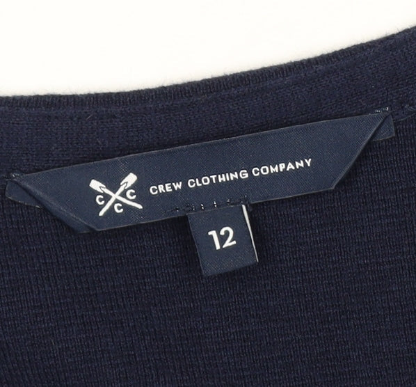 Additional view of Crew Clothing Blue Knit Shift Dress, size 12, V-Neck 3/4 Sleeve