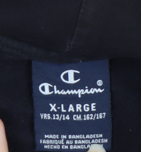 Additional view of Champion boys’ black xl 13-14 years full zip hoodie cotton blend