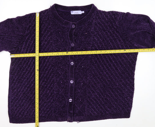 Honor Millburn Women's Purple Cardigan XL 22-24 Button Knit