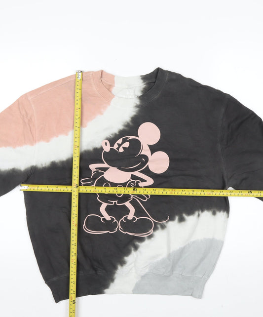 Disney Womens Multicoloured Tie Dye Mickey Mouse Cotton Sweatshirt M